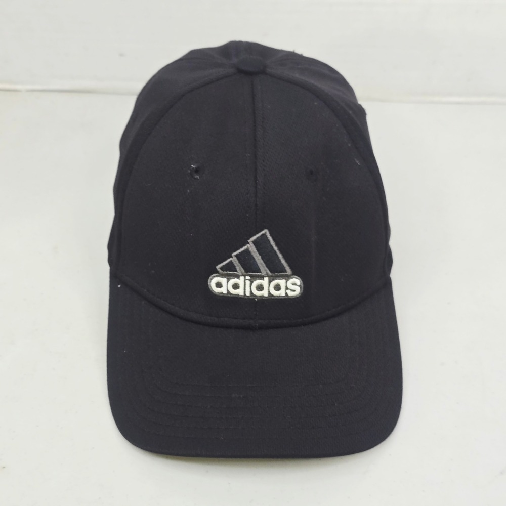 Adidas Unisex L/XL Baseball Cap Black Embroidered Logo Flex Fit Hat